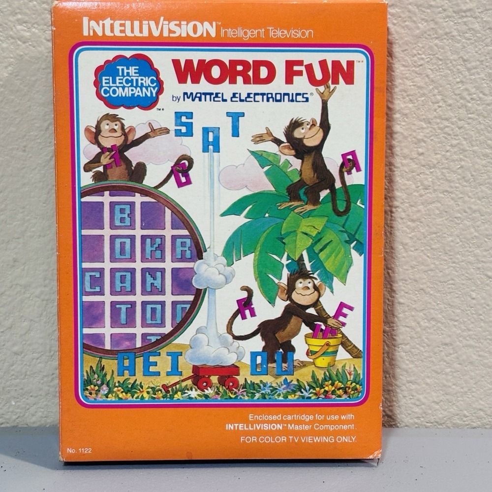 Intellivision Word Fun‎ Video Game Electric Company Mattel Electronics In Box